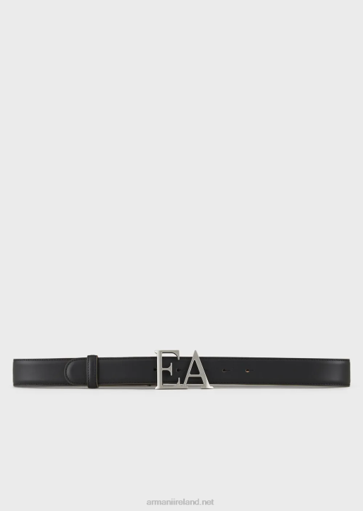 Women 086V756 Leather Belt With Moulded Ea Buckle Armani Black