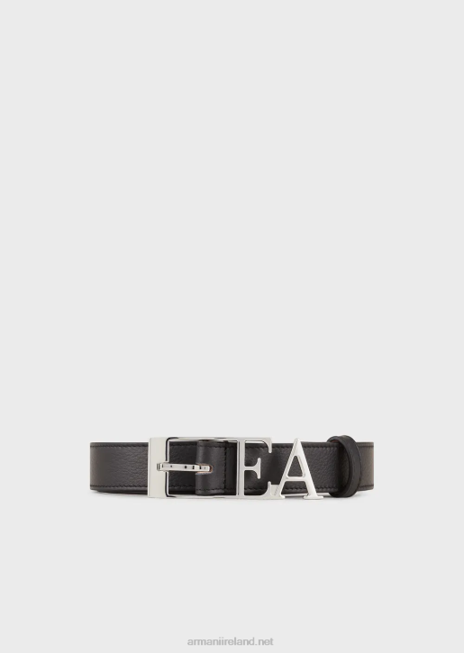 Women 086V757 Leather Belt With Moulded Ea Buckle Armani Black