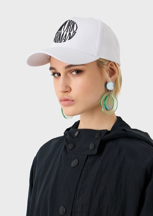 Women 086V767 Baseball Cap With Embossed Emporio Armani EmbroideryWhite