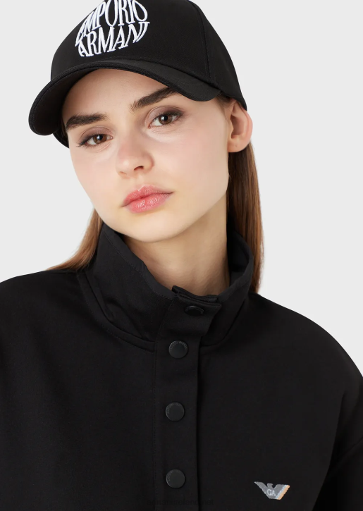 Women 086V768 Baseball Cap With Embossed Emporio Armani EmbroideryBlack