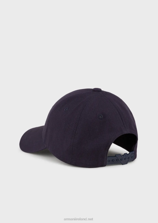 Women 086V777 Beach Baseball Cap With Terrycloth Eagle Patch Armani Navy Blue