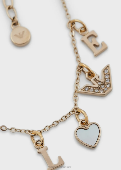 Women 086V784 White Mother Of Pearl Chain Necklace Armani Gold