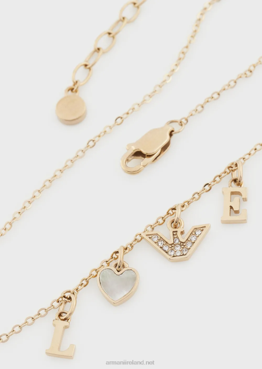 Women 086V786 White Mother Of Pearl Components Necklace Armani Rose Gold