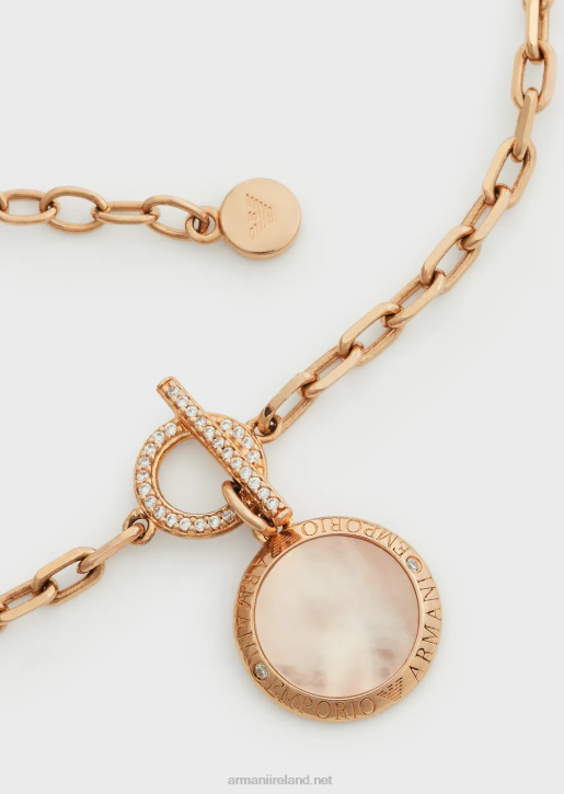 Women 086V787 Peach Mother Of Pearl Chain Bracelet Armani