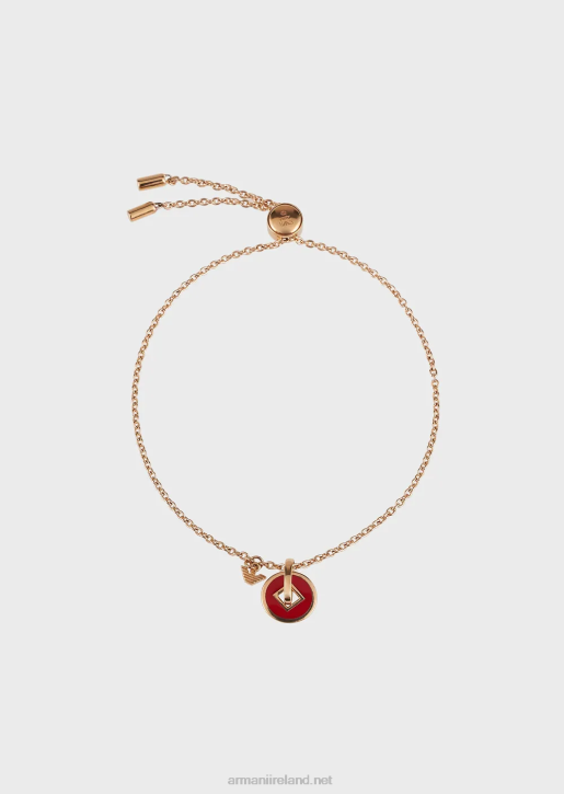 Women 086V789 Rose Gold-Tone Sterling Silver Chain Bracelet Armani Gold