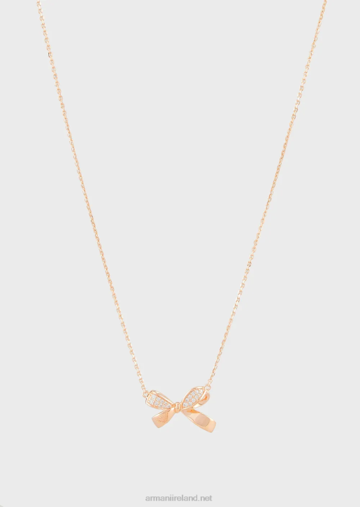 Women 086V802 Rose Gold-Tone Sterling Silver Pendant Necklace Armani Rose Gold