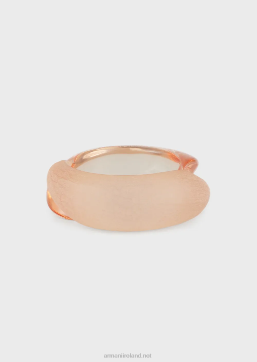 Women 086V806 Mixed Glossy And Matte Resin Bangle Armani Nude