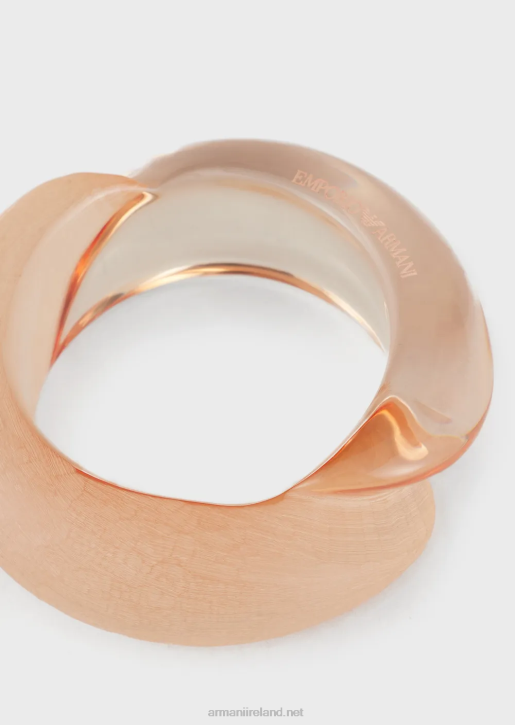 Women 086V806 Mixed Glossy And Matte Resin Bangle Armani Nude
