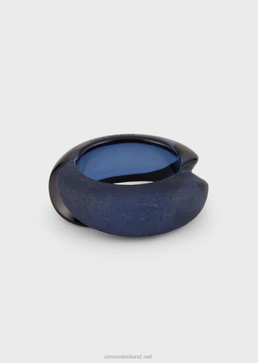 Women 086V807 Mixed Glossy And Matte Resin Bangle Armani Blue