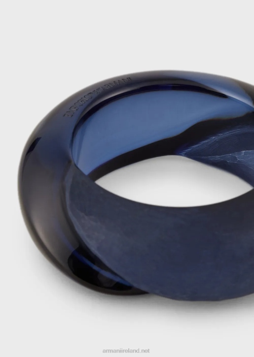 Women 086V807 Mixed Glossy And Matte Resin Bangle Armani Blue