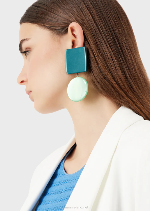 Women 086V810 Resin Pendant Earrings With Geometric Elements Armani