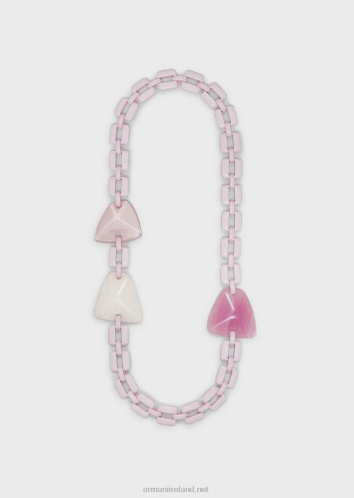Women 086V811 Oversized Chain Necklace With Plexiglass Stones Armani