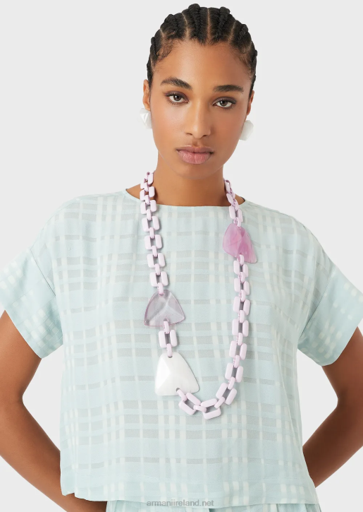 Women 086V811 Oversized Chain Necklace With Plexiglass Stones Armani