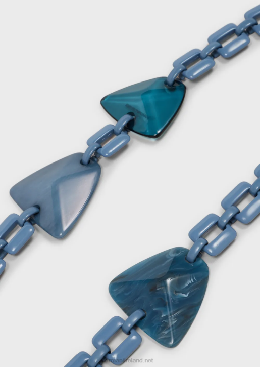 Women 086V812 Oversized Chain Necklace With Plexiglass Stones Armani Azure
