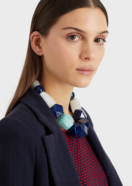 Women 086V816 Choker Necklace With Resin Stones And Spheres Armani Multicolour