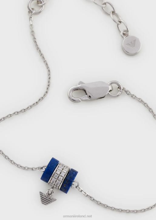 Women 086V823 Blue Lapis Lazuli Components Bracelet Armani Silver