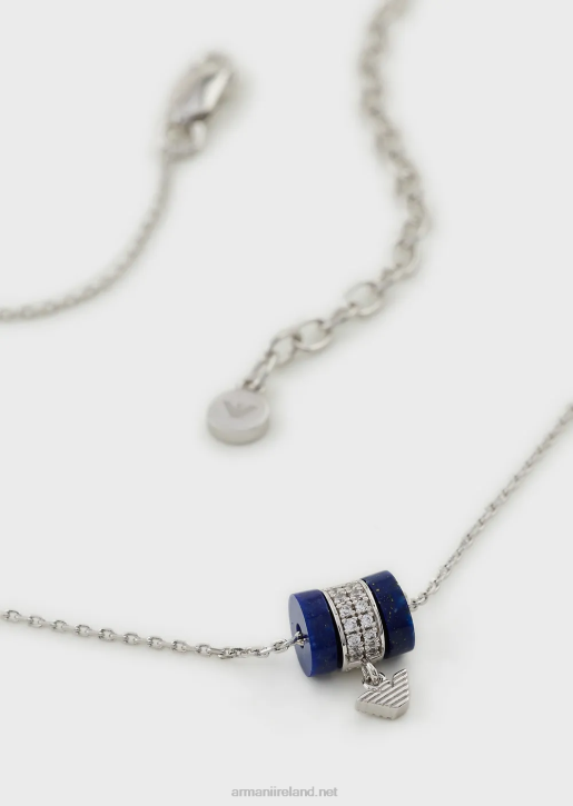 Women 086V824 Blue Lapis Lazuli Components Necklace Armani Silver
