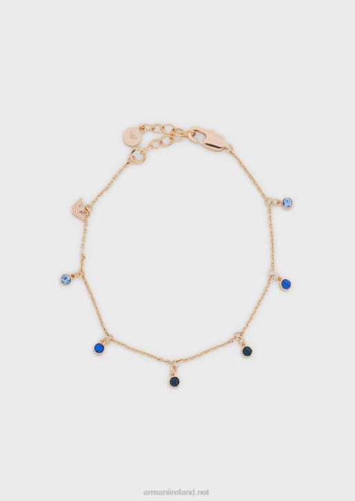Women 086V829 Rose Gold-Tone Brass Station Bracelet Armani Rose Gold