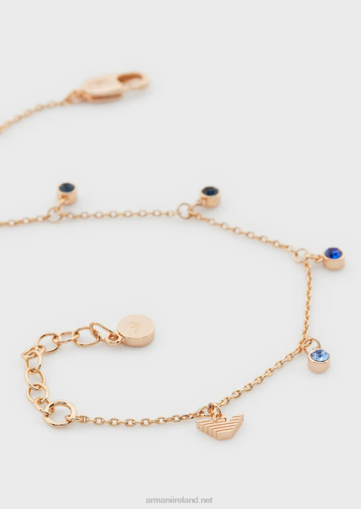 Women 086V829 Rose Gold-Tone Brass Station Bracelet Armani Rose Gold