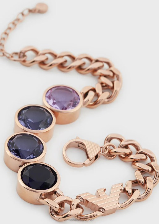 Women 086V831 Rose Gold-Tone Stainless Steel Components Bracelet Armani Rose Gold