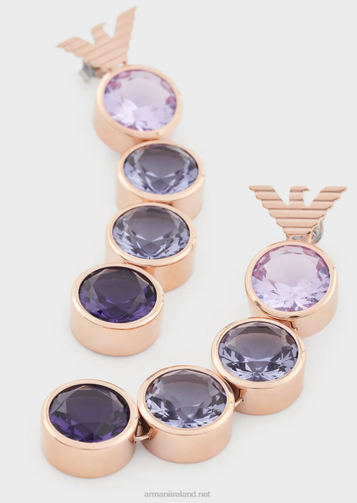 Women 086V832 Rose Gold-Tone Stainless Steel Drop Earrings Armani Rose Gold