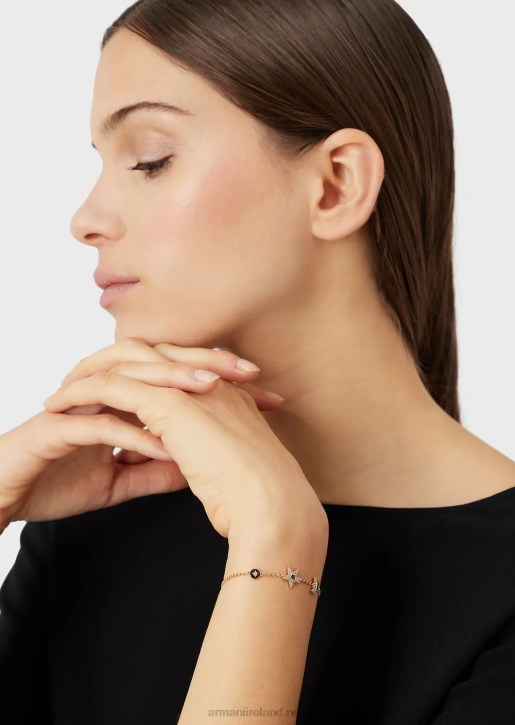 Women 086V848 Blue Lacquer Components Bracelet Armani Rose Gold
