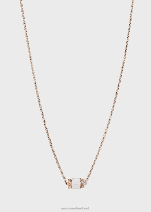 Women 086V851 Emporio Armani Rose Gold-Tone Stainless Steel Pendant NecklaceRose Gold