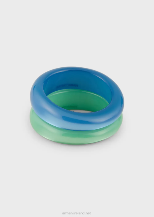 Women 086V855 Set Of 2 Two-Tone Plexiglass Bracelets Armani