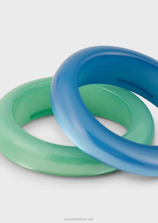 Women 086V855 Set Of 2 Two-Tone Plexiglass Bracelets Armani