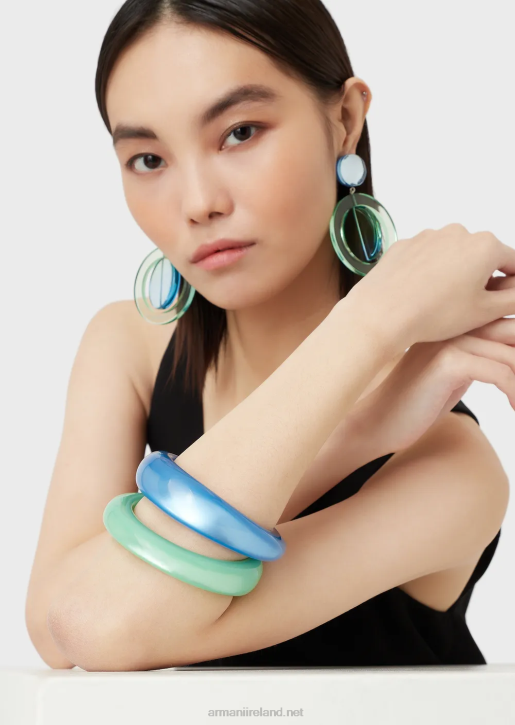 Women 086V855 Set Of 2 Two-Tone Plexiglass Bracelets Armani