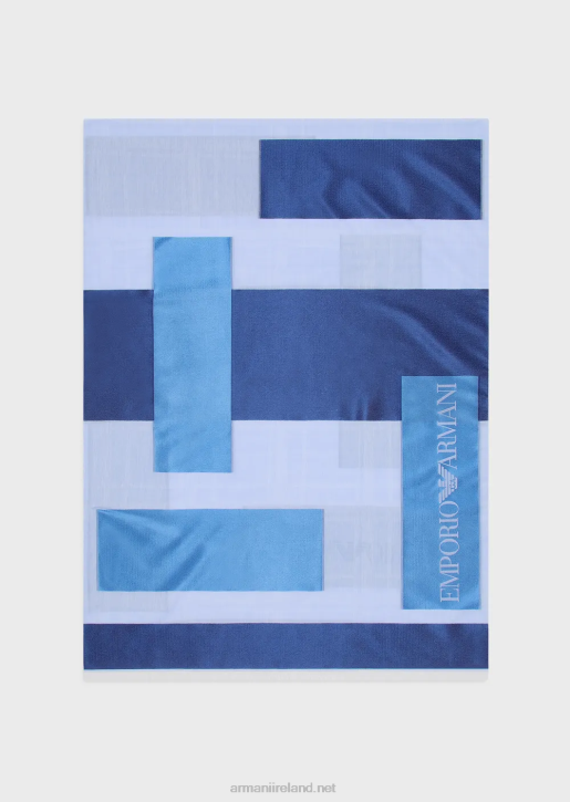 Women 086V860 Acetate-Blend Stole With Devore Panels Armani Blue