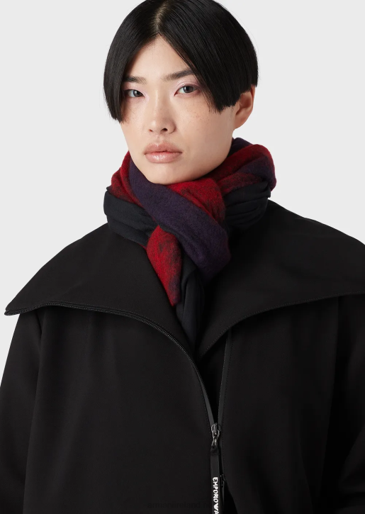 Women 086V865 Modal Stole With Wool Needle Punching Armani