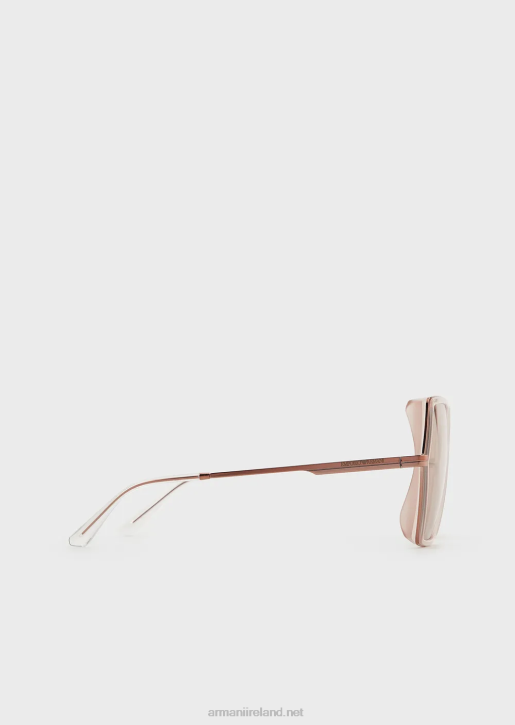 Women 086V976 Square Oversized Sunglasses Armani Rose Gold