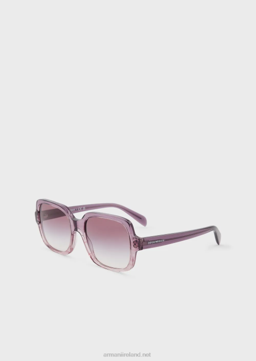 Women 086V978 Square Sunglasses Armani Purple