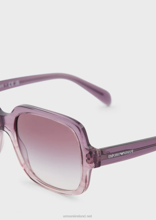Women 086V978 Square Sunglasses Armani Purple