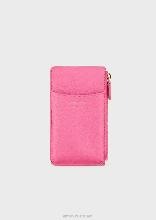 Women 086V880 Deer-Print Myea Phone Case With Zip And Pockets Armani Fuchsia