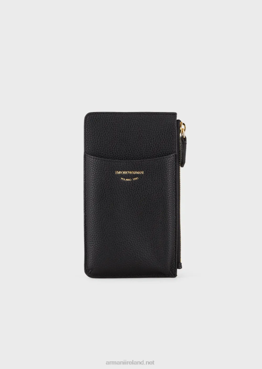 Women 086V881 Deer-Print Myea Phone Case With Zip And Pockets Armani Black