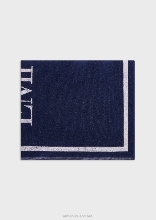 Women 086V25 Terrycloth Beach Towel With Oversized Logo Armani