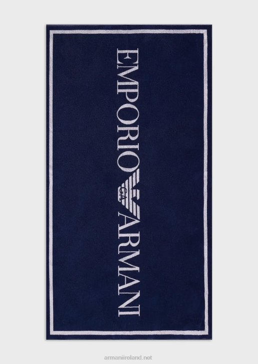 Women 086V25 Terrycloth Beach Towel With Oversized Logo Armani