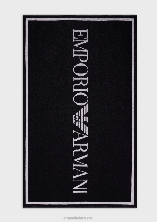 Women 086V26 Terrycloth Beach Towel With Oversized Logo Armani