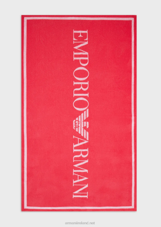 Women 086V27 Terrycloth Beach Towel With Oversized Logo Armani