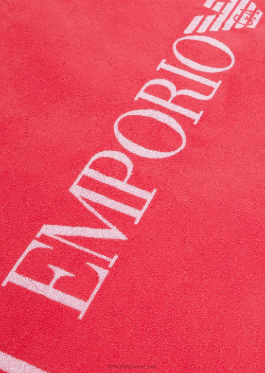 Women 086V27 Terrycloth Beach Towel With Oversized Logo Armani