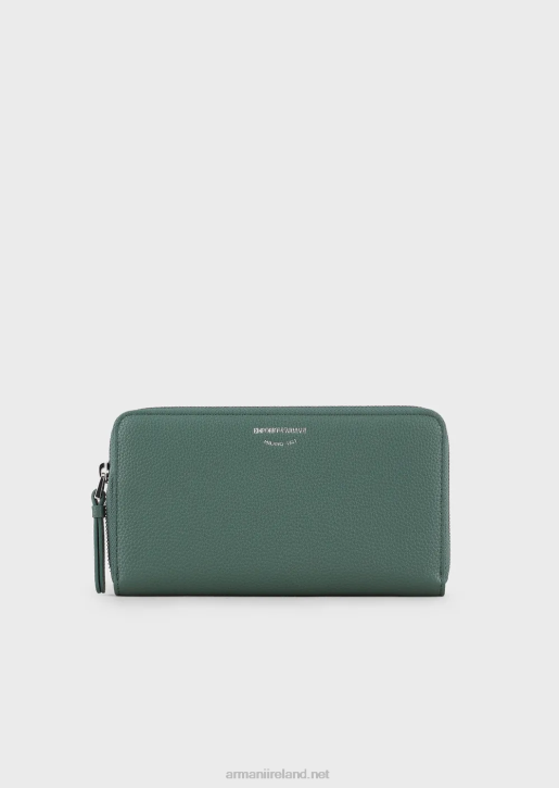Women 086V883 Deer-Print Myea Wallet With Wraparound Zip Armani Green