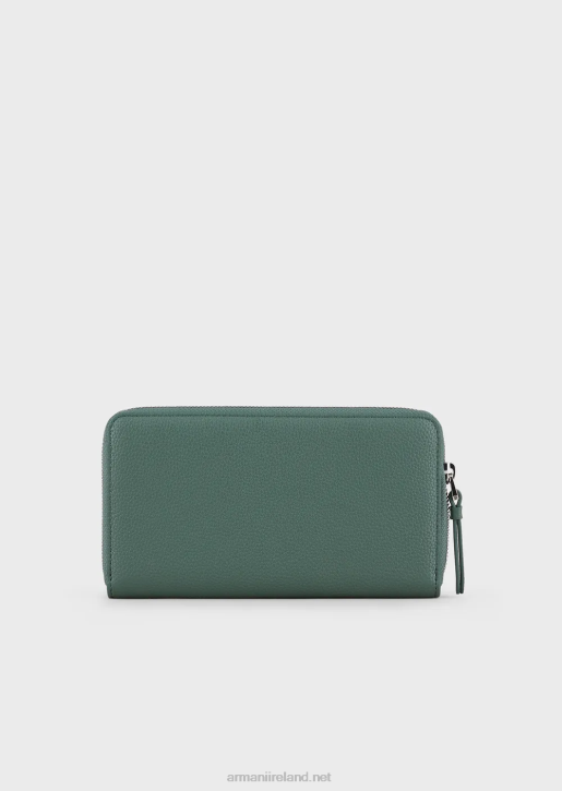 Women 086V883 Deer-Print Myea Wallet With Wraparound Zip Armani Green