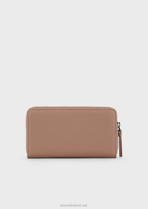 Women 086V885 Deer-Print Myea Wallet With Wraparound Zip Armani Camel