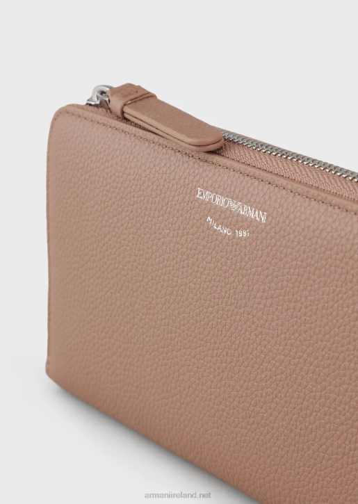 Women 086V885 Deer-Print Myea Wallet With Wraparound Zip Armani Camel