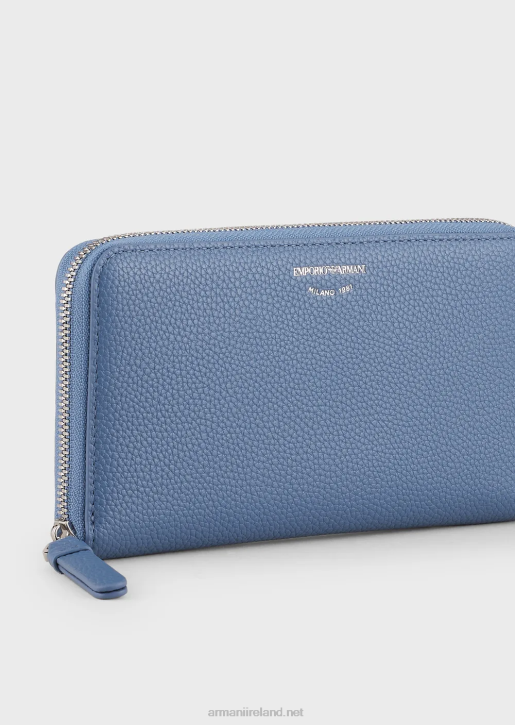 Women 086V886 Deer-Print Myea Wallet With Wraparound Zip Armani Blue