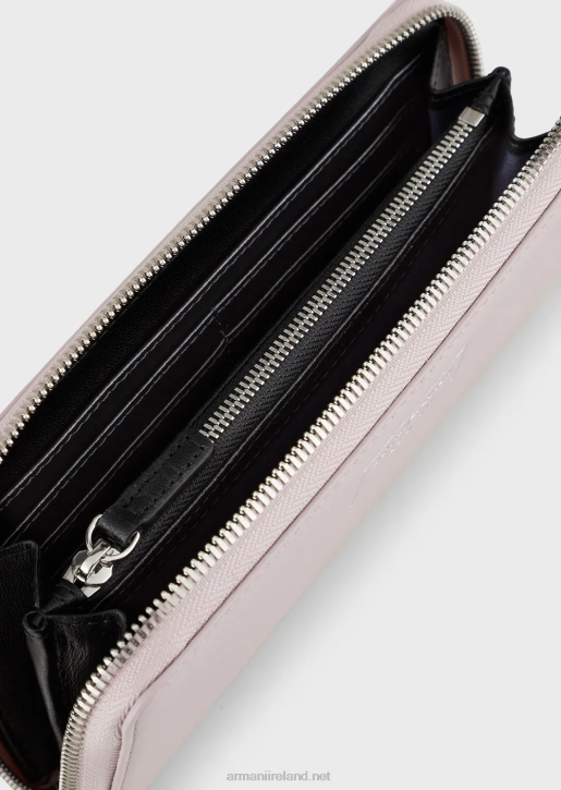 Women 086V894 Small, Zip-Around Myea Wallet In Ecological Leather Armani Pink