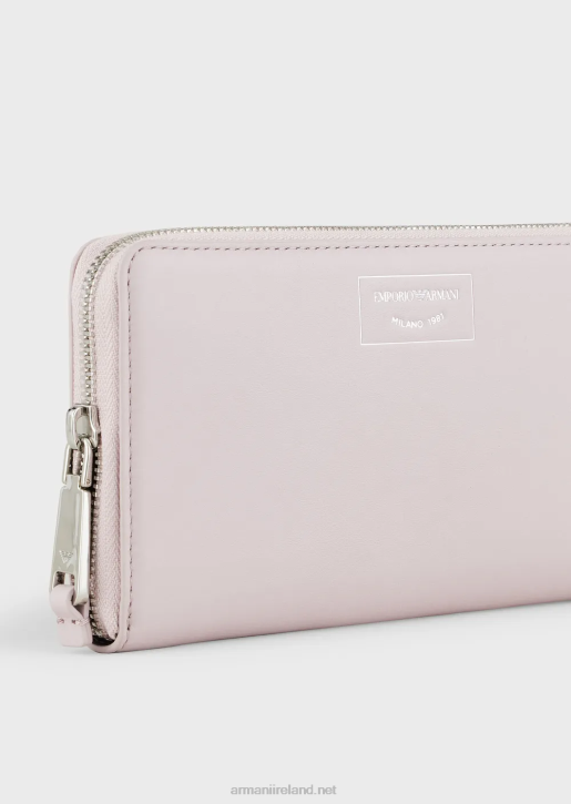 Women 086V894 Small, Zip-Around Myea Wallet In Ecological Leather Armani Pink