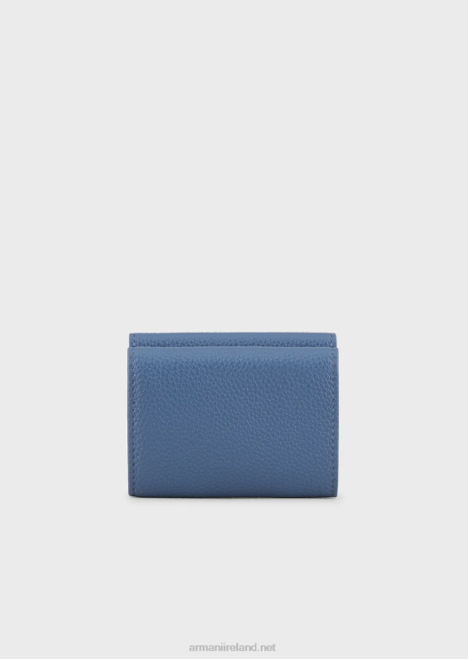 Women 086V897 Myea Trifold Wallet With Deer Print Armani Blue